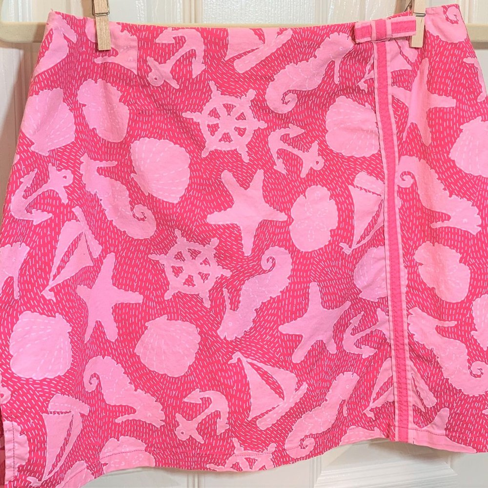 EUC LILLY PULITZER WHITE LABEL SKORT SAILING (S74)